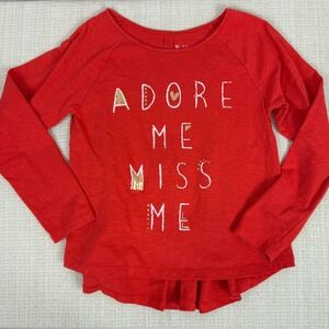 Miss Me Girl Red Graphic Long Sleeve‎ Top Adore Me Miss Me Size Large